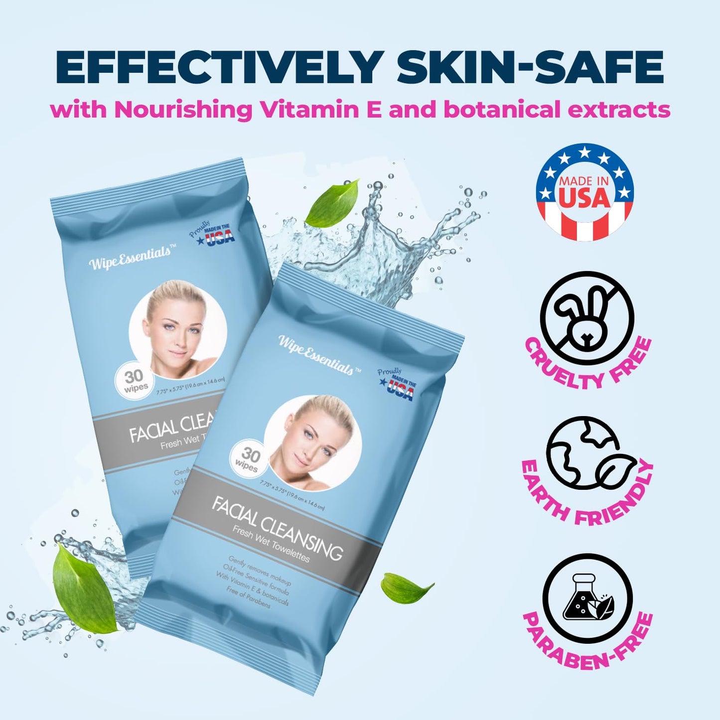 Wipeessentials Oil Free Facial Cleansing Wipes 30ct pouch