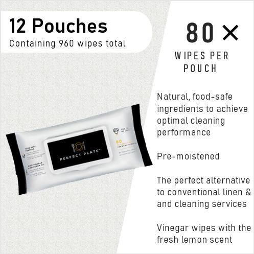 Perfect Plate™ Food Safe Cleaning Wipes Soft Pack with Flip Lid - 80ct Per Pouch