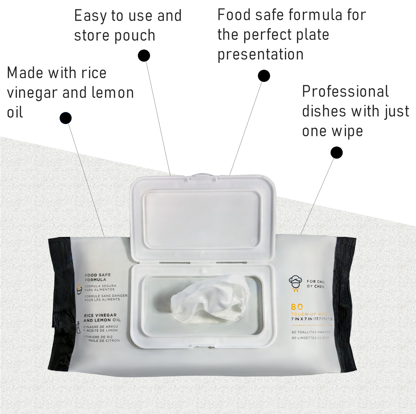 Perfect Plate™ Food Safe Cleaning Wipes Soft Pack with Flip Lid - 80ct Per Pouch