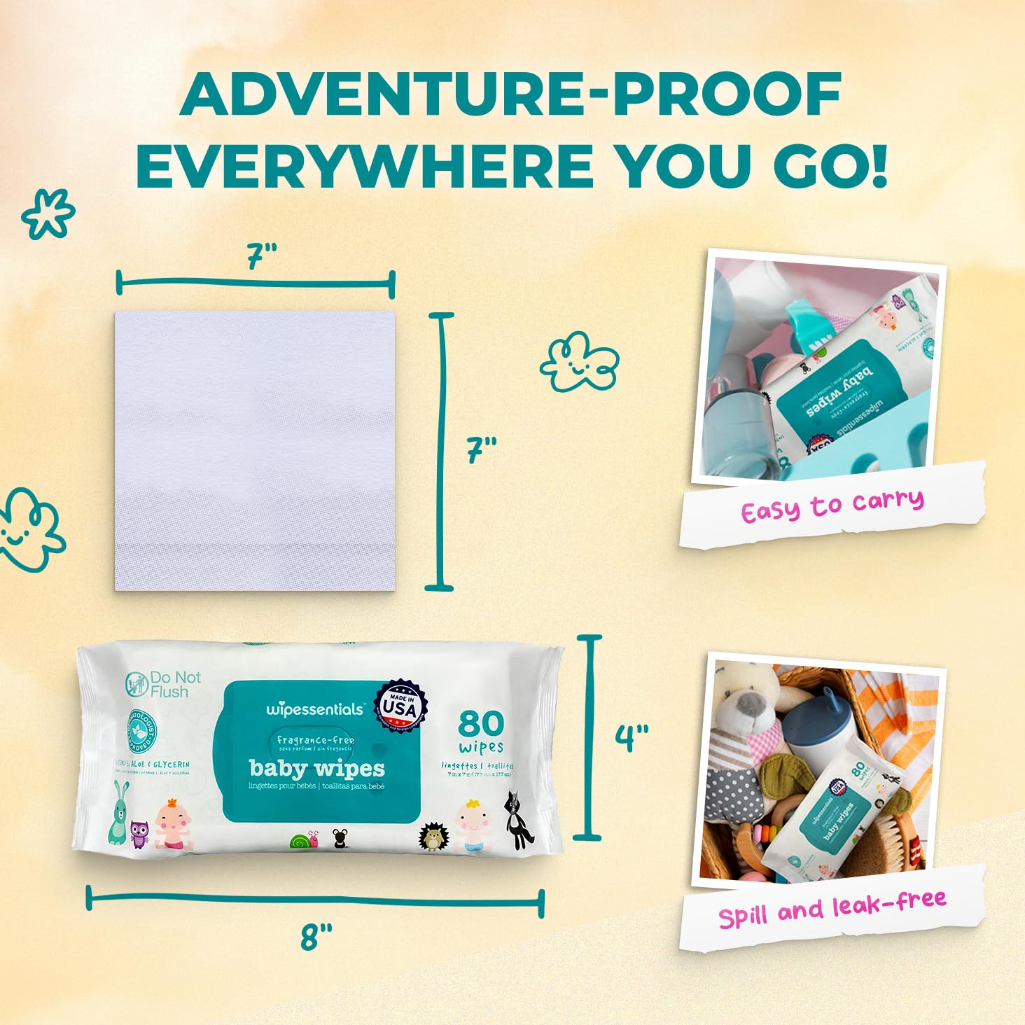Wipessentials Unscented Baby Wet Wipes