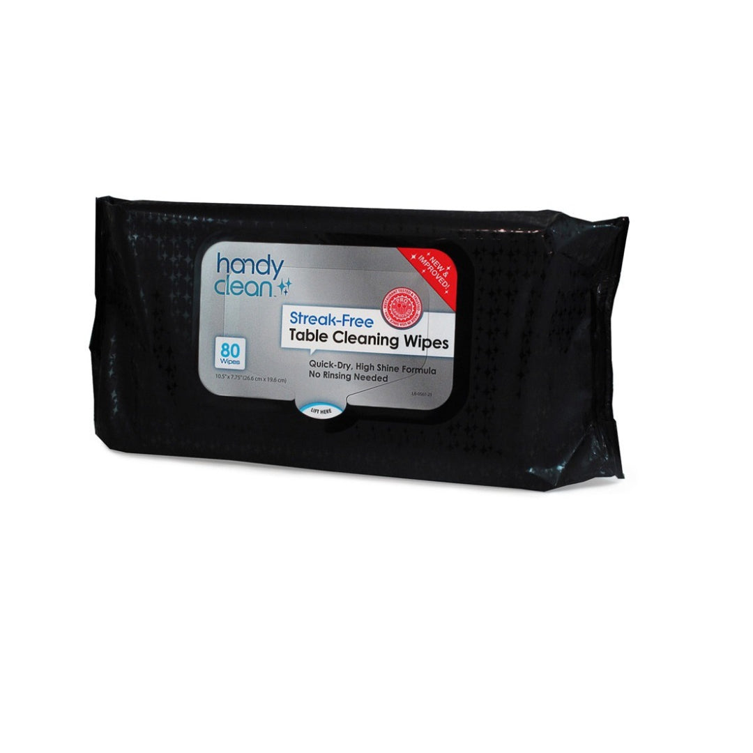 Handyclean table cleaning wipes resealable soft pack 80 count — multipurpose wipes for restaurants and food service