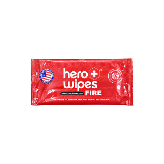 Red package of hero wipes on a white background