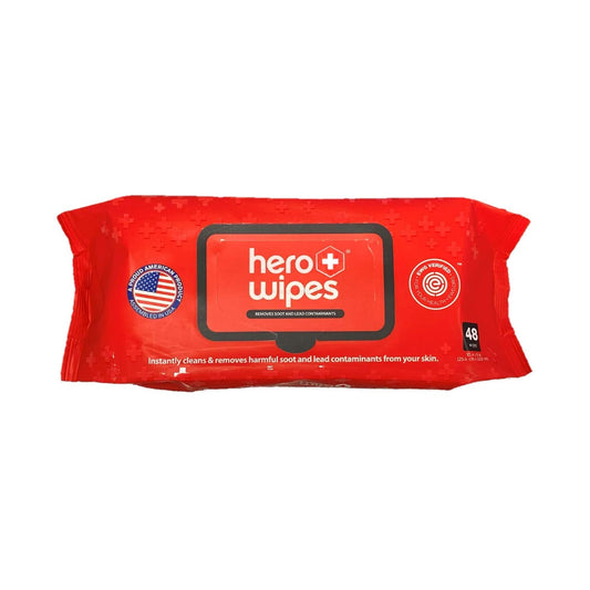 Hero Wipes fire wipes soft pack 48-count pouch — for fire station and apparatus stocking 