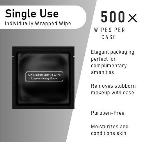Satin Onyx Black - LA Fresh® Makeup Remover Wipes - Biodegradable and Paraben Free Formula 500 Count Per Case