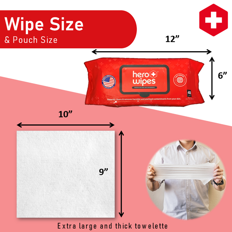 Hero Wipes® Fire Wipes Soft Pack 48 Wipes Per Pouch - 12 Pouches Per Case