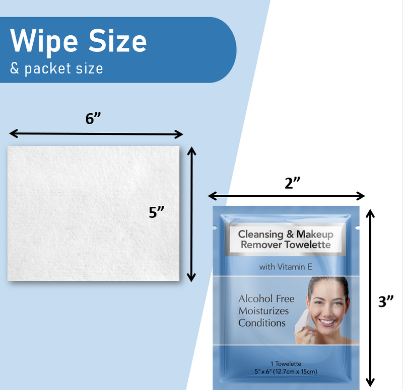 Diamond Wipes Cleansing and Waterproof Makeup Remover Wipes - Alcohol-free with vitamin E - Individual Packets