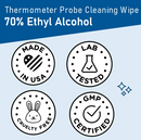 Handyclean™ Thermometer Probe Cleaning Wipes with 70% Isopropyl Alcohol