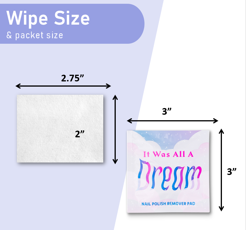 LA Fresh nail polish remover wipe colorful travel-lite packet — acetone formula removes all nail polish types 
