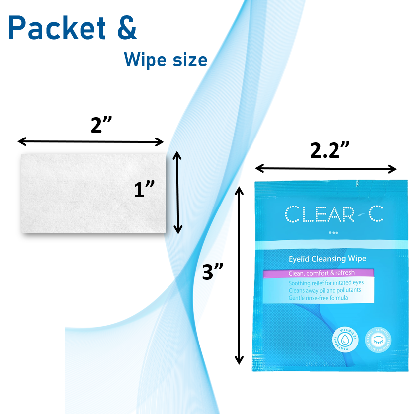 Clear C Premium No Rinse Non Irritating Eyelid Wipes